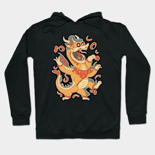 Dragon Dance Delight, Chinese Cartoon Style Hoodie